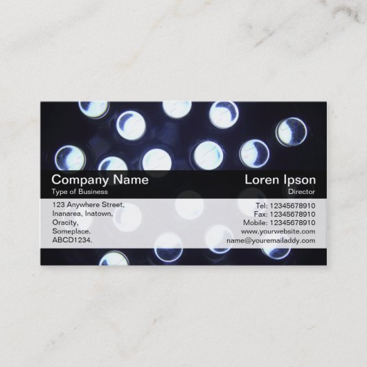 Carte De Visite Bande de couleurs - Noir - LED (Devant)