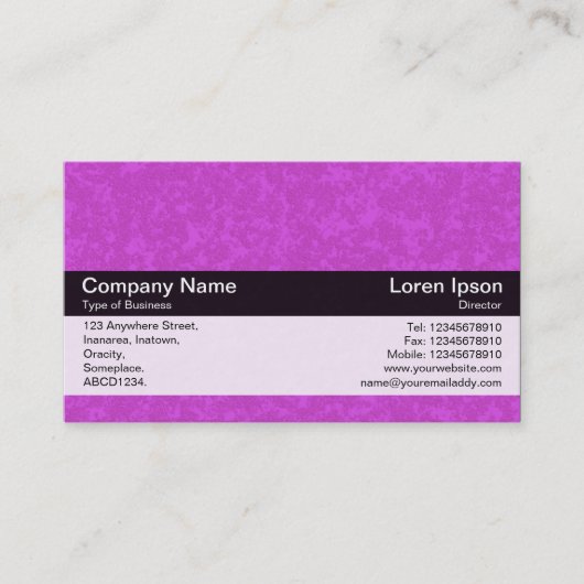 Carte De Visite Bande de couleurs - Noir - Pierre violette (Devant)