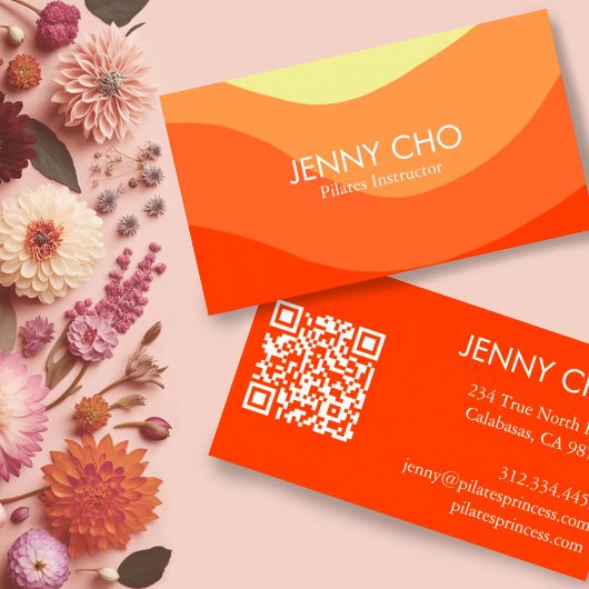 Carte De Visite Bande de courbe Rétro Abstrait minimal moderne ora