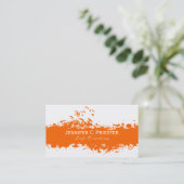 Carte De Visite Bande de granit blanc et orange moderne (Debout devant)