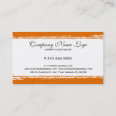 Carte De Visite Bande de granit blanc et orange moderne (Dos)