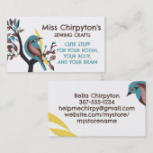 Carte De Visite Bande de mesure d'oiseaux couture couturiers artis (Devant / Derrière)