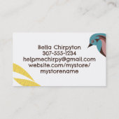 Carte De Visite Bande de mesure d'oiseaux couture couturiers artis (Dos)