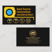 Carte De Visite Bande de mesure jaune Outils de main d'or (Devant / Derrière)