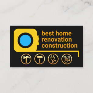 Carte De Visite Bande de mesure jaune Outils de main d'or