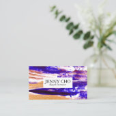 Carte De Visite Bande de peinture violet orange (Debout devant)