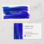 Carte De Visite Bande de peinture violette peinte à la main (Devant / Derrière)