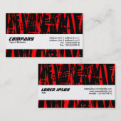 Carte De Visite Bande de texture - Abstrait en rouge et noir (Devant / Derrière)