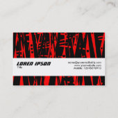 Carte De Visite Bande de texture - Abstrait en rouge et noir (Dos)
