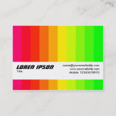 Carte De Visite Bande de texture - Bars de couleur 02 (Dos)
