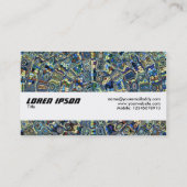 Carte De Visite Bande de texture - Bleu Abstrait (Dos)