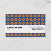 Carte De Visite Bande de texture - Fleurs orange (Dos)