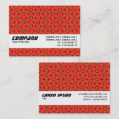 Carte De Visite Bande de texture - Motif de fleurs rouges (Devant / Derrière)