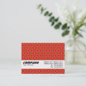Carte De Visite Bande de texture - Motif de fleurs rouges (Debout devant)
