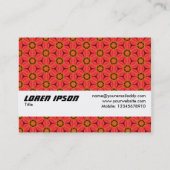 Carte De Visite Bande de texture - Motif de fleurs rouges (Dos)