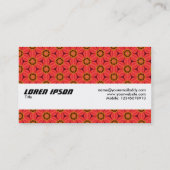 Carte De Visite Bande de texture - Motif de fleurs rouges (Dos)