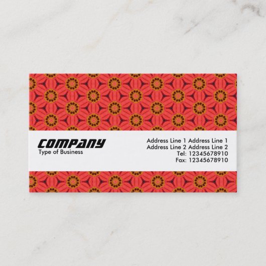 Carte De Visite Bande de texture - Motif de fleurs rouges (Devant)
