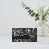 Carte De Visite Bande de texture V2 - Canopée de bois 02 BW (Debout devant)