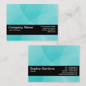 Carte De Visite Bande de texture V2 - Courbes cyanes (Devant / Derrière)