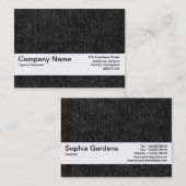 Carte De Visite Bande de texture V2 - Denim noir (Devant / Derrière)