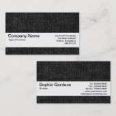 Carte De Visite Bande de texture V2 - Denim noir (Devant / Derrière)