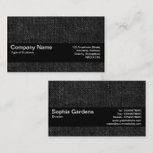 Carte De Visite Bande de texture V2 - Denim noir (Devant / Derrière)