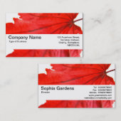 Carte De Visite Bande de texture V2 - Feuille d'érable japonaise (Devant / Derrière)