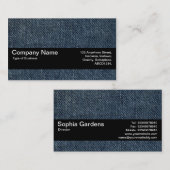 Carte De Visite Bande de texture V2 - Jeans bleus anciens (Devant / Derrière)