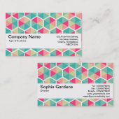 Carte De Visite Bande de texture V2 - motif Hexagon 02 (Devant / Derrière)