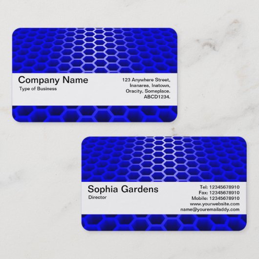 Carte De Visite Bande de texture V2 - Point de mire bleu (Devant / Derrière)