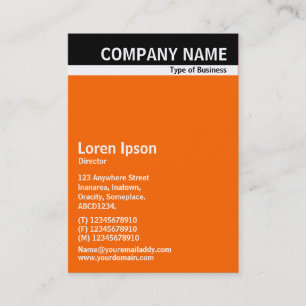 Carte De Visite Bande d'en-tête V - Noir avec Orange FF6600