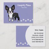 Carte De Visite Bande dessinée Boston Terrier (Devant / Derrière)