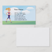 Carte De Visite Bande dessinée de fille de forme physique (Devant / Derrière)