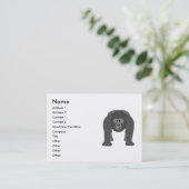 Carte De Visite Bande dessinée de gorille (Debout devant)