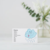 Carte De Visite bande dessinée de nuage de pluie (Debout devant)