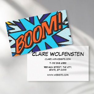 Carte De Visite Bande dessinée de plaisir moderne BOOM