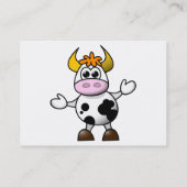 Carte De Visite Bande dessinée de vache (Dos)