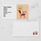 Carte De Visite Bande dessinée jaune de l'étudiant 3 de Labrador (Devant / Derrière)