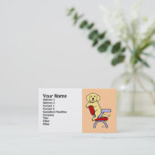 Carte De Visite Bande dessinée jaune de l'étudiant 3 de Labrador (Debout devant)