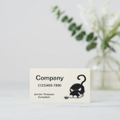 Carte De Visite Bande dessinée Kitty avec la souris de jouet (Debout devant)