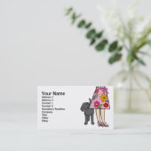 Carte De Visite Bande dessinée noire de jupe de Labrador et de (Debout devant)