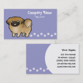 Carte De Visite Bande dessinée Pekeingese (chiot coupé) (Devant / Derrière)