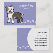 Carte De Visite Bande dessinée Pitbull/Staffordshire Terrier (Devant / Derrière)