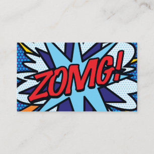 Carte De Visite Bande dessinée Pop Art personnalisée ZOMG!