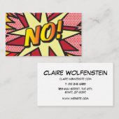 Carte De Visite Bande dessinée rétro amusante NON (Devant / Derrière)