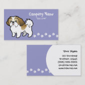 Carte De Visite Bande dessinée Shih Tzu (chiot coupé) (Devant / Derrière)