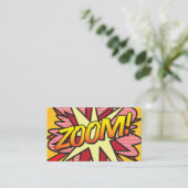 Carte De Visite Bande dessinée typographique de fun moderne ZOOM (Debout devant)