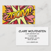 Carte De Visite Bande dessinée typographique de fun moderne ZOOM (Devant / Derrière)