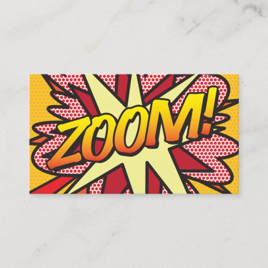 Carte De Visite Bande dessinée typographique de fun moderne ZOOM (Devant)