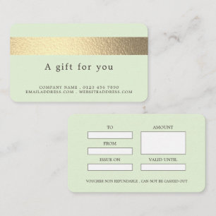 Carte De Visite Bande d'huile d'or sur les certificats-cadeaux ver